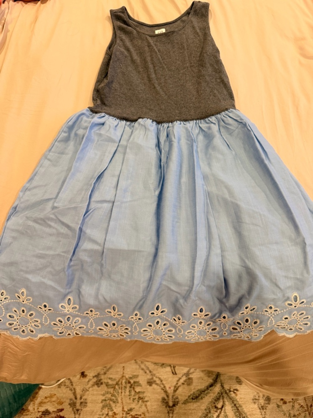 Gap Kids XL Light Blue Eyelet Hem Skirt with Charcoal Tank